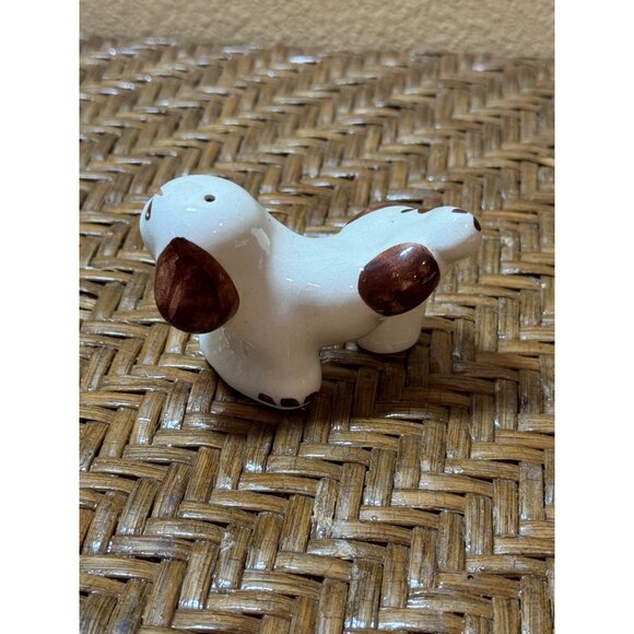 Vintage Ceramic Naughty Dog Figurine Floppy Ear With Brown Spots - Picture 8 of 9